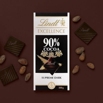 Lindat Excellence Combo 90%, 85% and 70% Cocoa Dark Chocolate Bars, 100g Each