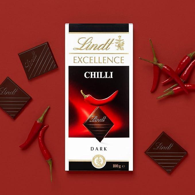 Lindat Excellence Dark Chilli Chocolate Bar 100G