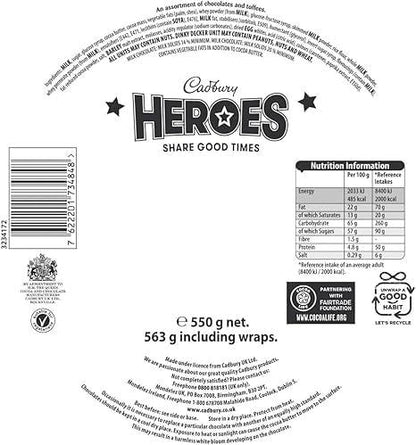 Heroes Chocolate Tub 550G Chocolate Sharing Tub Perfect For Any Occasion 2024