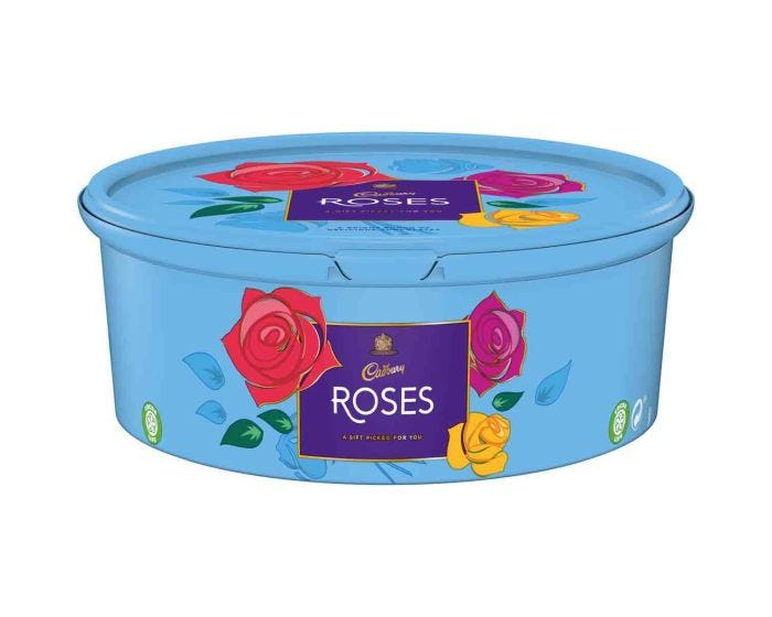 Cadbury Roses Tub Milk Chocolates Assortment, 550g