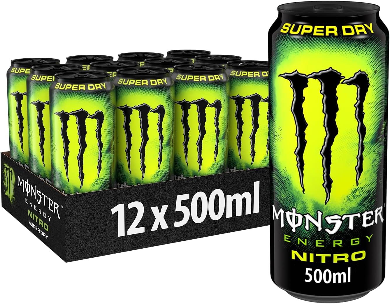 Monster Nitro Super Dry Energy Drink 500ml (Pack Of 12)